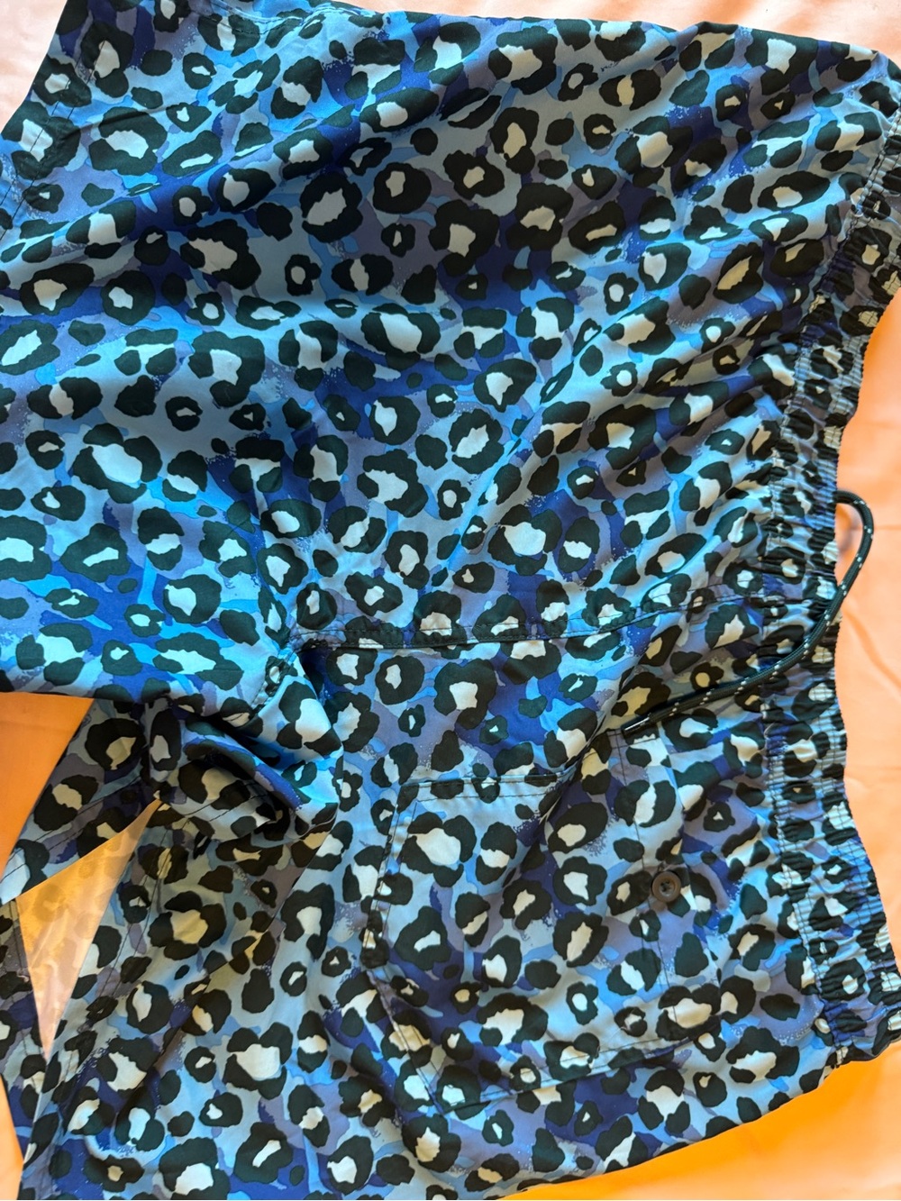 No Boundaries Blue Teal Leopard Print Athletic Shorts